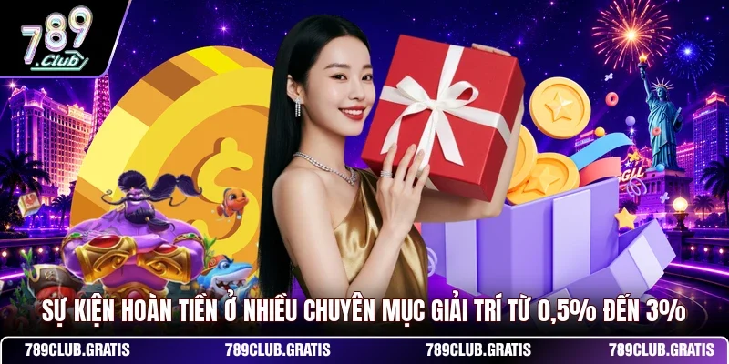 Sự kiện hoàn tiền ở nhiều chuyên mục giải trí từ 0,5% đến 3%